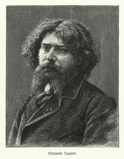 Alphonse Daudet, francuski powieściopisarz (lito) autorstwa German School