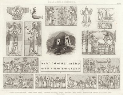 Starożytna Asyria. Ilustracja do Atlasu Bilder (grawerowanie) autorstwa German School
