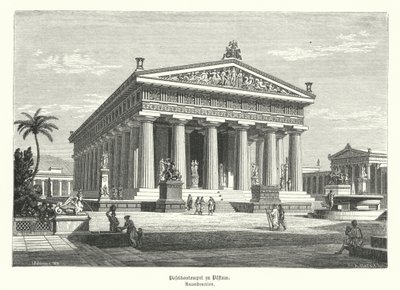 Starożytna grecka świątynia Hery, Paestum, Włochy, wcześniej błędnie uważana za poświęconą Posejdonowi (rycina) autorstwa German School