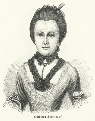 Anna Katharina Schoenkopf (1746-1810), inspiracja dla wierszy miłosnych niemieckiego pisarza Johanna Wolfganga Goethego Anttenlieder autorstwa German School
