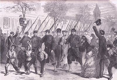 Przybycie do Paryża jeńców pruskich po bitwie pod Bagneun, Cassells History of the War between France and Germany, opublikowanej przez Cassell and Company Limited, c.1890 (lito) autorstwa German School