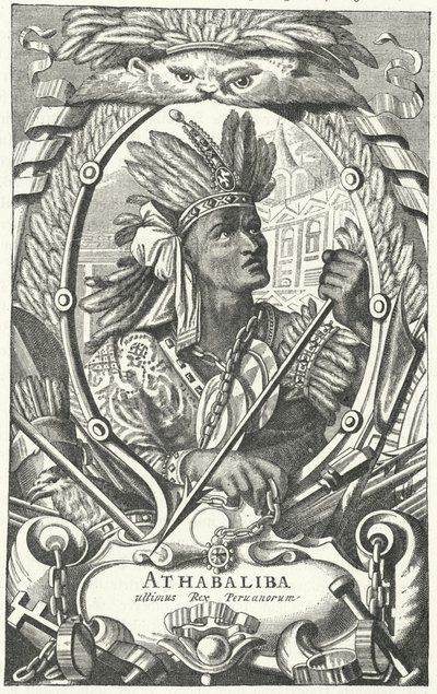 Atahualpa, cesarz Inków (rycina) autorstwa German School