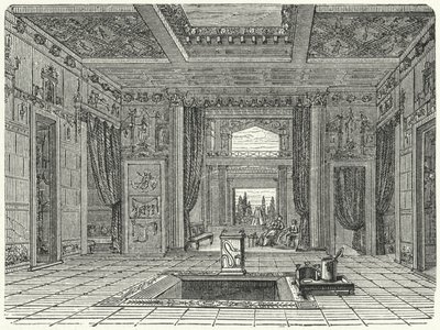 Atrium i tablinum Casa di Sallusti, Rzym (rycina) autorstwa German School