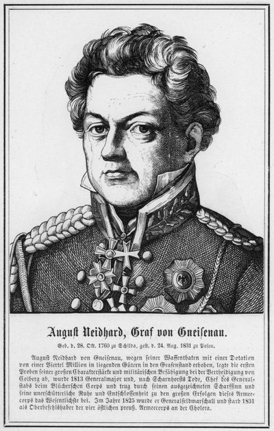 August Neidhard, hrabia Gneisenau (grafika) autorstwa German School