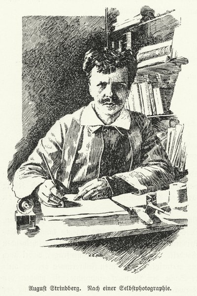 August Strindberg, szwedzki dramaturg, powieściopisarz, poeta i artysta autorstwa German School