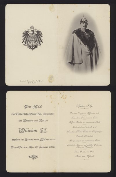 Bankiet na cześć urodzin cesarza Wilhelma II Niemiec, Frankfurt, 27 stycznia 1897 (lito) autorstwa German School