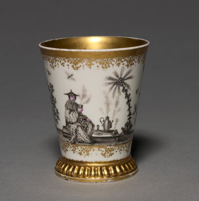 Zlewka, fabryka porcelany w Miśni, Niemcy, przed 1720 r. (porcelana, wnętrze złocone) autorstwa German School