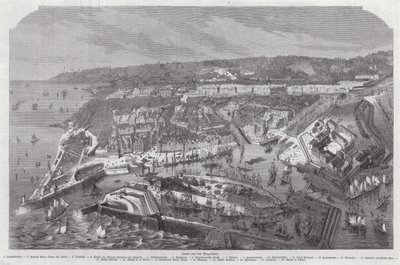 Widok z lotu ptaka na Le Havre, Francja (grafika) autorstwa German School