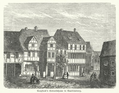 Miejsce urodzenia poety Friedricha Gottlieba Klopstocka, Quedlinburg, Niemcy (rycina) autorstwa German School