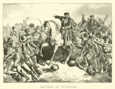 Blucher w Waterloo autorstwa German School