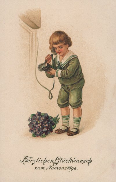 Chłopiec i telefon autorstwa German School