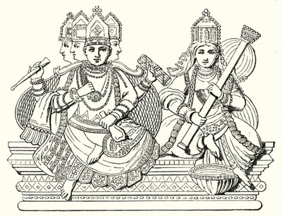 Brahma i Saraswati (rycina) autorstwa German School