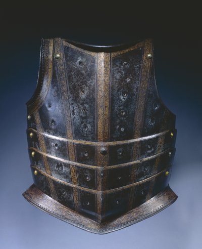 Napierśnik z napierśnika husarskiego, ok. 1580 (stal trawiona i złocona) autorstwa German School