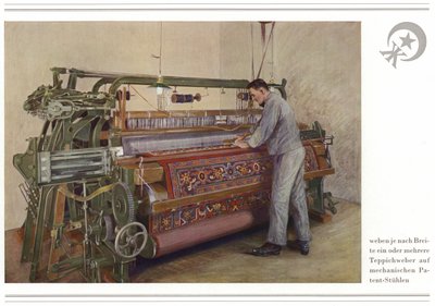 Działalność producentów dywanów Halbmond-Teppichfabrik Von Koch Und Te Kock (druk kolorowy) autorstwa German School