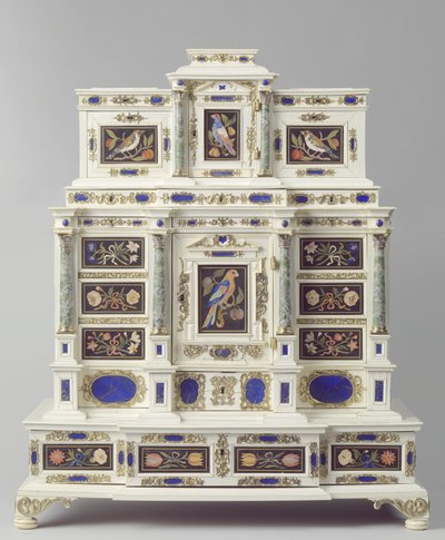 Gabinet wykonany w Augsburgu, ok. 1660-70 (intarsja z drewna) autorstwa German School