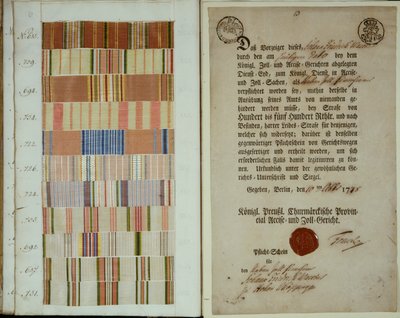 Wstęgi kampanii i metryka służby żołnierza w Królewskiej Armii Pruskiej, 1778 autorstwa German School