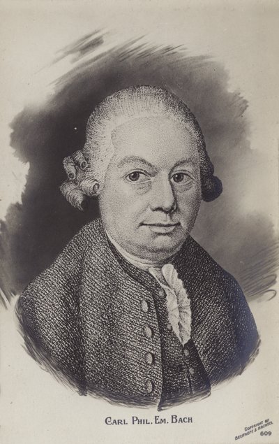 Carl Philipp Emanuel Bach , niemiecki muzyk i kompozytor okresu klasycznego (1714-1788) autorstwa German School