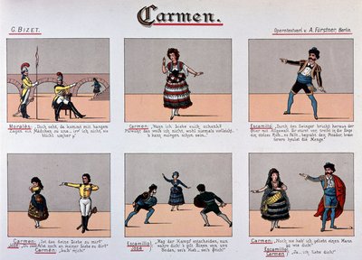 Carmen - seria obrazów z XIX wieku autorstwa German School