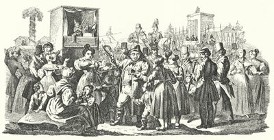 Karnawał w stuttgarckiej dzielnicy Cannstatt, jesień 1835 (rycina) autorstwa German School