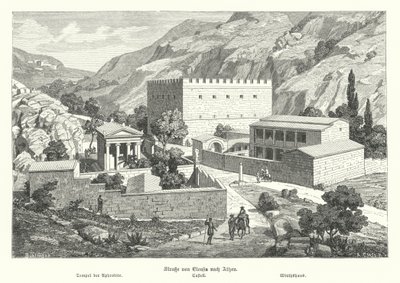 Zamek na drodze z Eleusis do Aten, starożytna Grecja (rycina) autorstwa German School