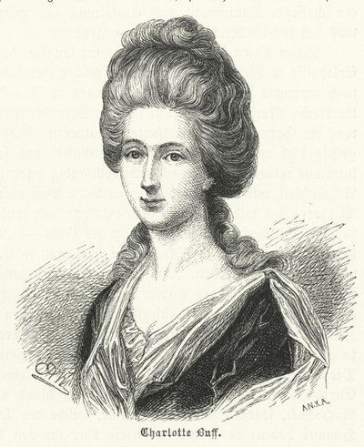 Charlotte Buff, młodzieńcza znajoma i podmiot miłości Johanna Wolfganga Goethego autorstwa German School