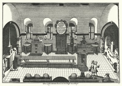 Laboratorium chemiczne na Uniwersytecie w Altdorfie (grafika) autorstwa German School