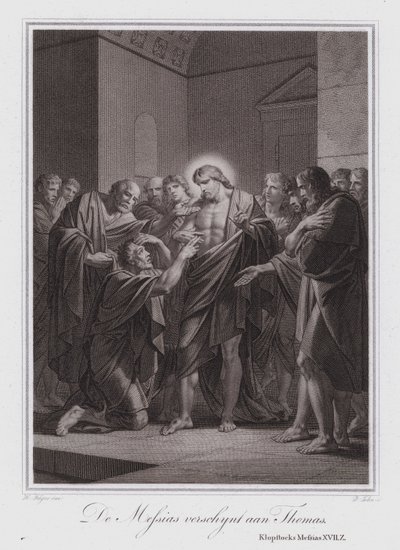 Chrystus ukazuje się Tomaszowi (rycina) autorstwa German School