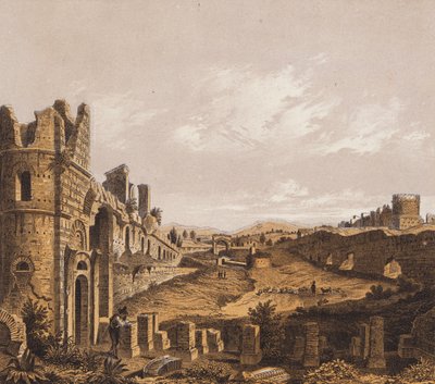 Cyrk Maksencjusza, Rzym (kolorowa litografia) autorstwa German School