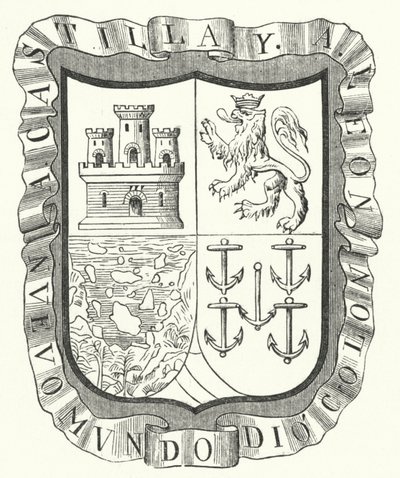 Herb Krzysztofa Kolumba (grawerowanie) autorstwa German School