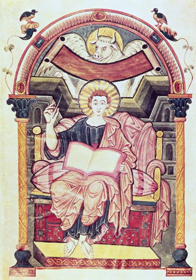 Cod 22. f.85v Św. Łukasz Ewangelista, z Treves, Karoling, ok.800 AD autorstwa German School