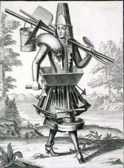 Kostium dla Masona, wyd. Gerard Valck (1651/2-1726) c.1690 (rycina) autorstwa German School