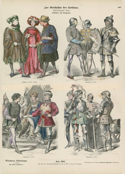 Kostiumy burgundzkie i holenderskie, XV wiek autorstwa German School