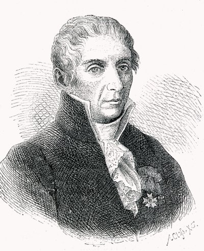 Hrabia Alessandro Volta (1745-1827) ryty przez Adolfa Clossa (1840-94) autorstwa German School