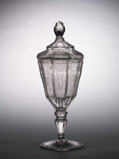 Zakryty kielich, Śląsk, ok.1725 (szkło) autorstwa German School