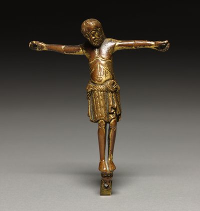 Chrystus Ukrzyżowany, ok. 1200 (brąz złocony) autorstwa German School