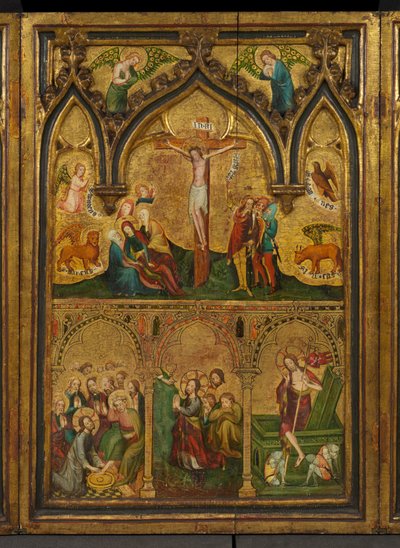 Tryptyk Ukrzyżowania (dawniej znany jako Tryptyk Estouteville) (panel centralny), ok. 1374 (tempera na panelu) autorstwa German School