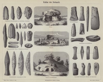 Kultura epoki kamienia (grafika) autorstwa German School