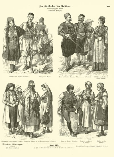 Stroje dalmatyńskie, koniec XIX wieku autorstwa German School