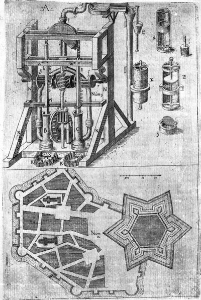 Projekt fortyfikacji z Harmony in Fortalitatis Constructis, Defendensis & Oppugnandis autorstwa Wendelina Schildknechta, str.120, opublikowany 1652 autorstwa German School