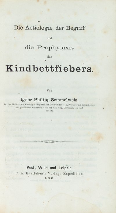 Etiologia, koncepcja i profilaktyka gorączki porodowej Ignaza Philippa Semmelwiesa (1818-65) autorstwa German School