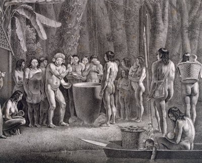 Święto picia plemienia Coroados, ok.1835-50 autorstwa German School