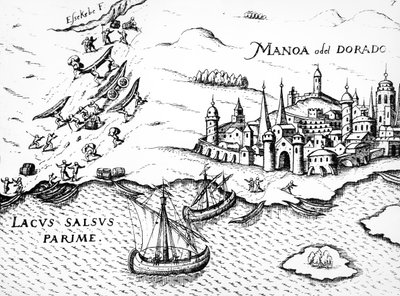 Eldorado, ilustracja z Regni Guianae, G. Raleigh, 1594-96 autorstwa German School