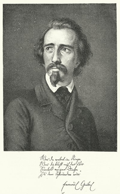Emanuel Geibel, niemiecki poeta i dramaturg (grafika) autorstwa German School