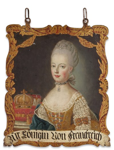 Znak Marie-Antoinette, po 1774 (olej na metalu) autorstwa German School