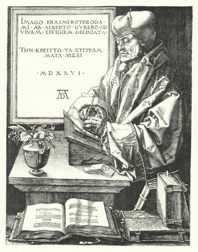 Erazm z Rotterdamu, holenderski reformator katolicki i humanista (grafika) autorstwa German School