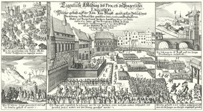 Egzekucja członków protestanckiego powstania czeskiego na Rynku Starego Miasta w Pradze autorstwa German School