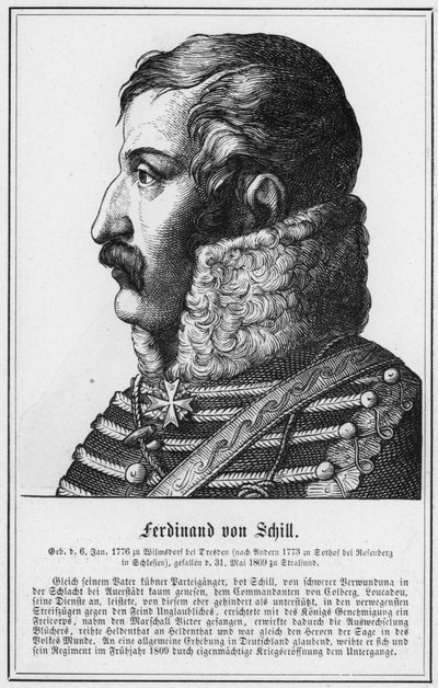 Ferdinand von Schill (grafika) autorstwa German School