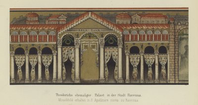 Dawny pałac Teoderyka Wielkiego, króla Ostrogotów, w Rawennie we Włoszech (kolor lito) autorstwa German School