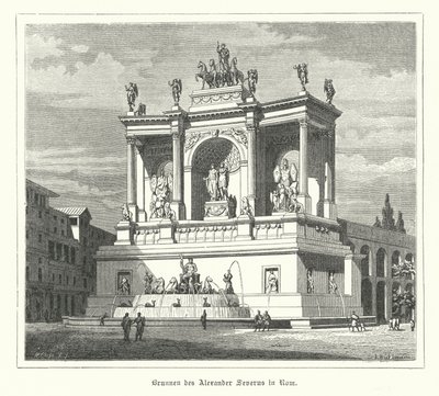 Fontanna Aleksandra Sewera, starożytny Rzym (rycina) autorstwa German School
