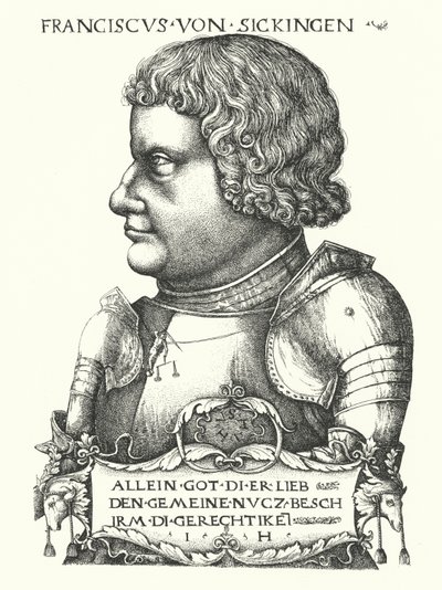 Franz von Sickingen, niemiecki rycerz okresu reformacji (rycina) autorstwa German School
